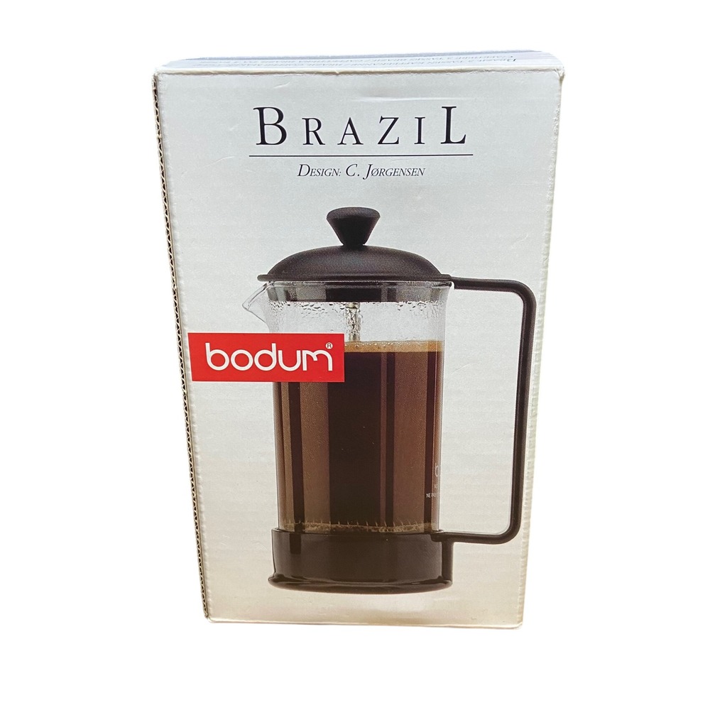 Bodum Brazil French Press Coffee Maker‎ 3 Cup 12oz Black Glass 1543 Switzerland